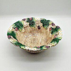 Vintage Hand-Painted Fitz And Floyd 8" Ceramic Vegetable Bowl